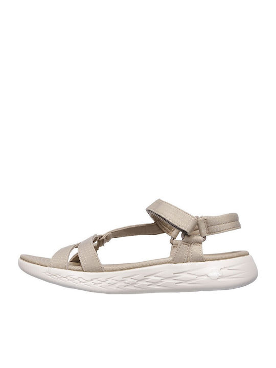 On the Go 600 Flache Sandalen für Damen Sportlich in Beige Farbe