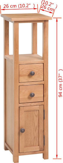 Shelf Unit Storage Made of Wood Walnut L26xW26xH94cm