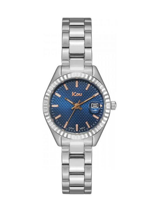 Jcou Queen's Petit Γυναικείο Ρολόι 26mm Μπαταρίας με Ασημί Μεταλλικό Μπρασελέ