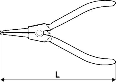 Topex Circlip Plier Straight Spring Length 180mm