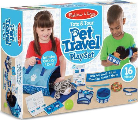 Melissa & Doug Imitation Game Tote & Tour Pet Travel Play 15pcs