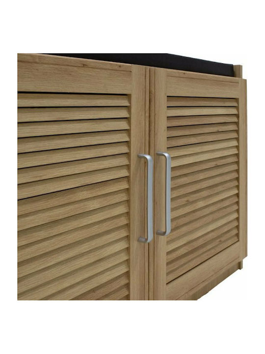 Holz Schuhschrank Crispy mit 3 Regalen Beige L94xW34.5xH60cm