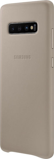 Samsung Leather Cover Umschlag Rückseite Leder Gray (Galaxy S10+)