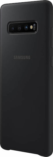 Samsung Umschlag Rückseite Silikon Schwarz (Galaxy S10+)
