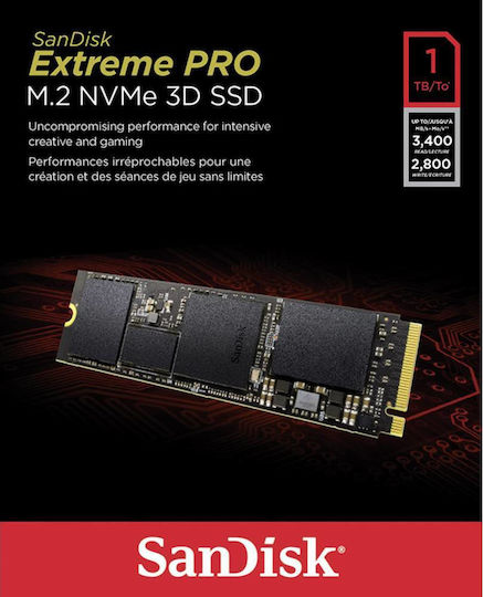 Sandisk Extreme Pro SSD 1TB τύπου M.2 με σύνδεση PCI Express 3.0 SDSSDXPM2-1T00-G25