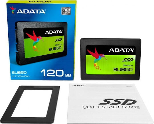 Adata Ultimate SU650 3D NAND SSD 120GB τύπου 2.5'' με σύνδεση SATA III ASU650SS-120GT-R
