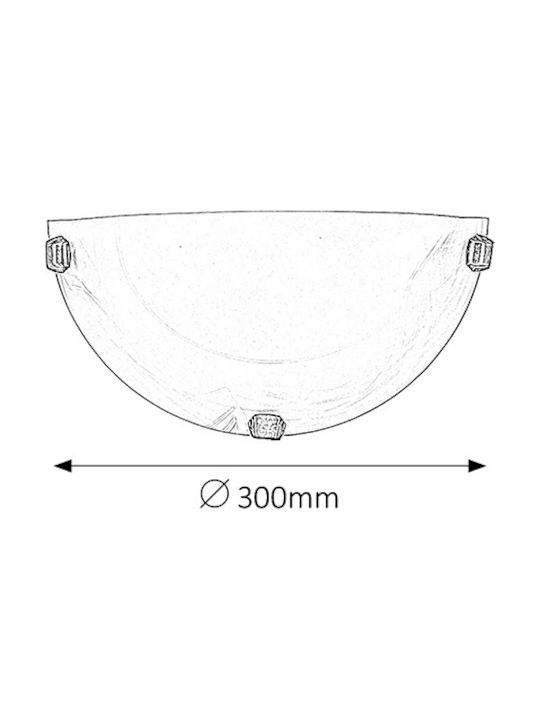 Rabalux Alabastro Classic Lamp Wall with Socket E27 White 30x17x9cm