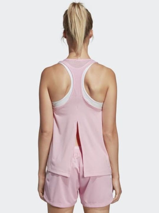 Adidas Design 2 Move Damen Sportlich Baumwolle Bluse Ärmellos Rosa