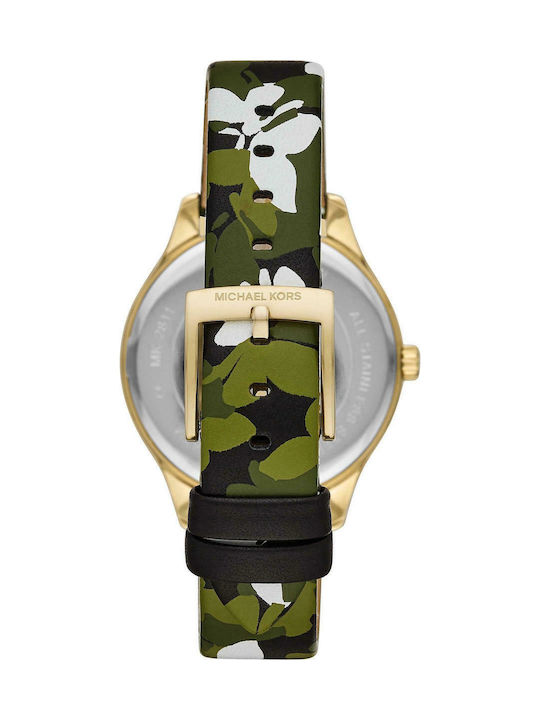 Michael Kors Lexington Watch with Green Leather Strap