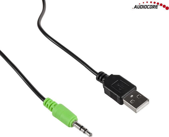 Green Blue Audiocore AC805 Difuzoare de Calculator 2.0 cu Putere 6W în Negru Culoare