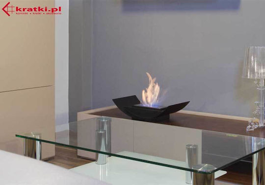 Kratki Biomisa Mini Tuv Indoor Desktop Bioethanol Fireplace Black 47x25x13cm