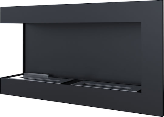 Kratki Delta L 900 Tuv Indoor Wall Mounted Bioethanol Fireplace Black 90x28x48cm