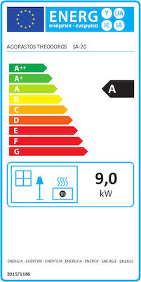 Agorastos ΣΑ-20 Χαλύβδινη Ξυλόσομπα 9kW Μαύρη