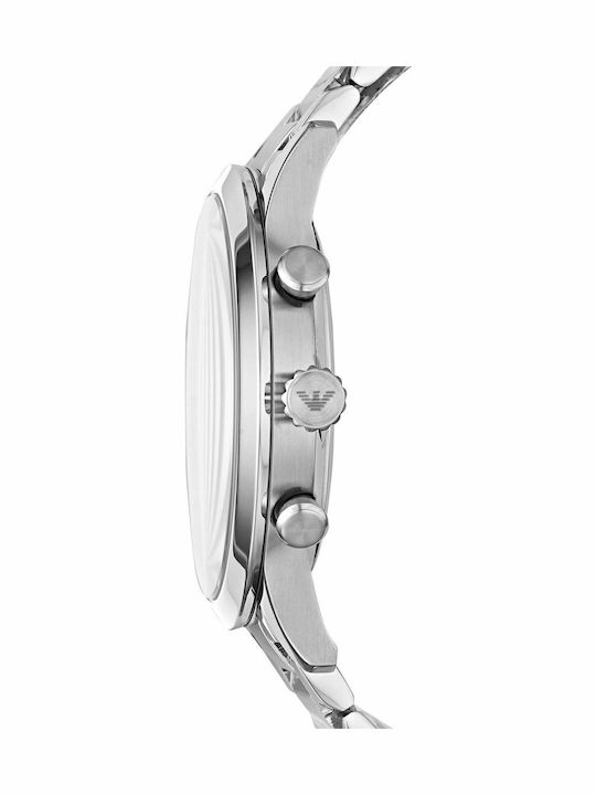 Emporio Armani Giovanni Men's Watch 44mm Chronograph Battery with Silver Metal Bracelet