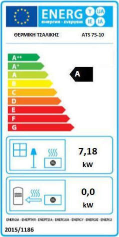 Thermiki ATS 75-10 Χαλύβδινη Ξυλόσομπα 7kW Μαύρη