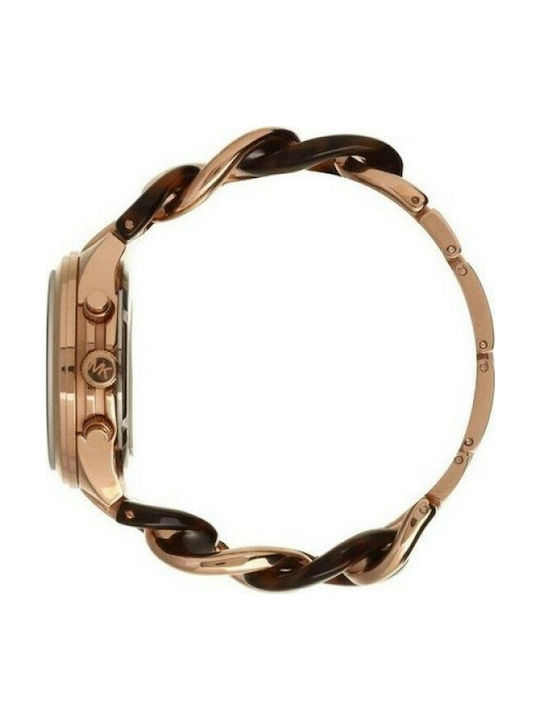 Michael Kors Runway Γυναικείο Ρολόι 38mm Χρονογράφος Μπαταρίας με Μεταλλικό Μπρασελέ