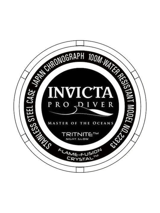 Invicta Pro Diver Ανδρικό Ρολόι 50mm Χρονογράφος Μπαταρίας με Μαύρο Καουτσούκ Λουράκι