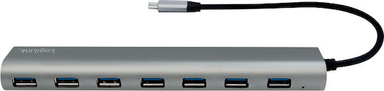 LogiLink USB 3.1 Hub 7 Porturi cu conexiune USB-C Argintiu
