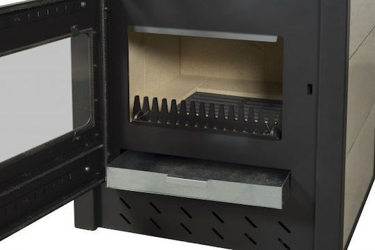 Alfatherm ALC02 Μεταλλική Ξυλόσομπα με Φούρνο 15kW Μπεζ