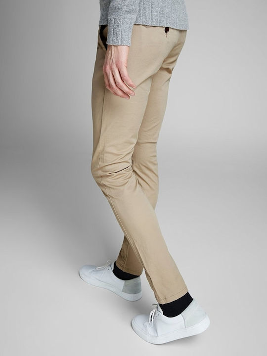 Jack & Jones Ανδρικό Παντελόνι Chino σε Skinny Εφαρμογή White Pepper