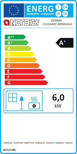 La Nordica Gemma Κεραμική Ξυλόσομπα 6kW Μπορντό