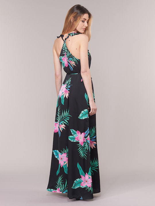 Pepe Jeans Manila Summer Maxi Dress Satin Wrap with Ruffle Floral