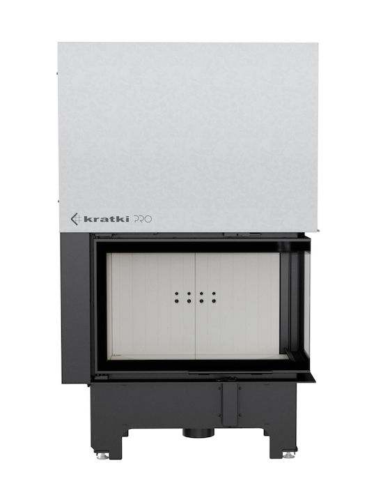 Kratki VNP 810 410 Wood Fireplace Insert with Right Corner Window 14kW