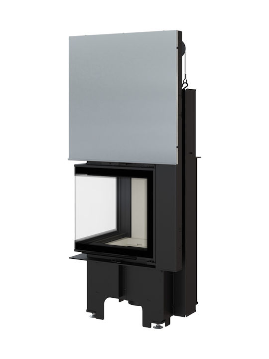 Kratki VNL 480 480 Ενεργειακό Τζάκι Ξύλου 8kW Αριστερή Γωνία με Συρόμενη Πόρτα