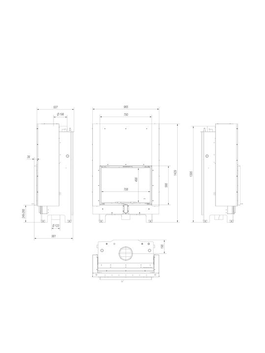 Kratki MBA PW 17 G W Ενεργειακό Τζάκι Ξύλου Καλοριφέρ 17kW Ίσιο με Συρόμενη Πόρτα Κλειστού Δοχείου