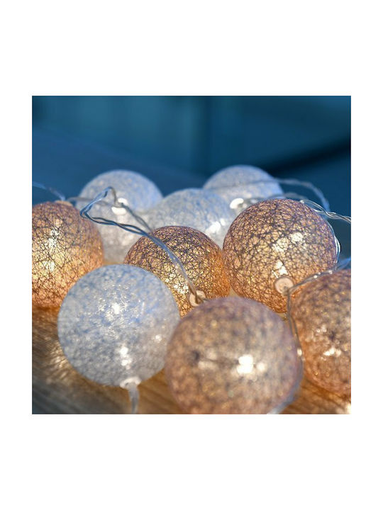 Casalux Garland Lights Exterior cu 10 bile de plastic și iluminare caldă