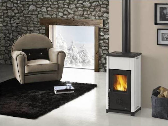 La Nordica Tea Μεταλλική Ξυλόσομπα 6.6kW Λευκή