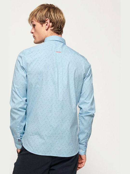 Superdry Premium Shoreditch Men's Shirt Long Sleeve Cotton Light Blue