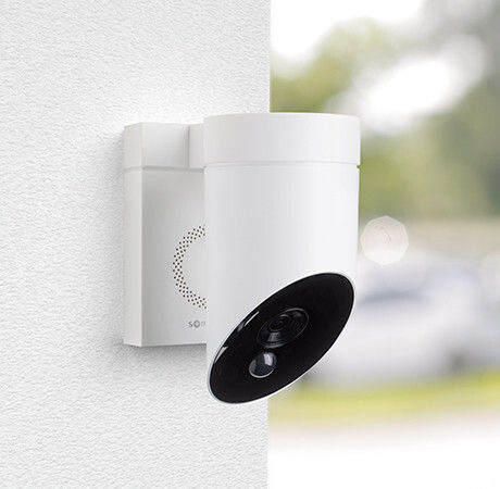 Somfy Outdoor Camera White CCTV Überwachungskamera Full HD 1080p Wasserdicht mit Zwei-Wege-Kommunikation