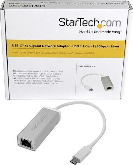 StarTech US1GC30A Αντάπτορας Δικτύου USB-C με Ενσύρματη Σύνδεση Gigabit Ethernet