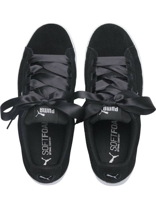 Vikky Platform Ribbon Παιδικά Sneakers με Σκρατς Μαύρα
