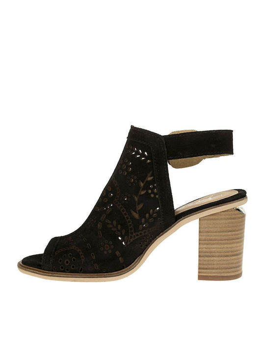 Suede Sandalen Schwarz