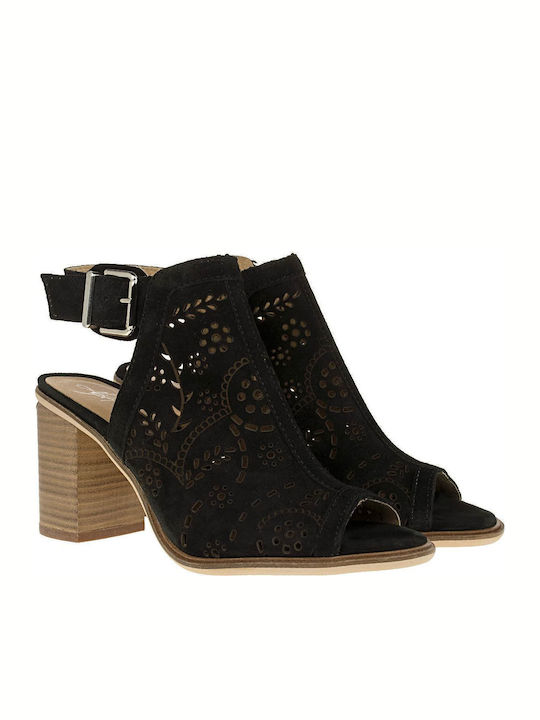 Suede Sandalen Schwarz
