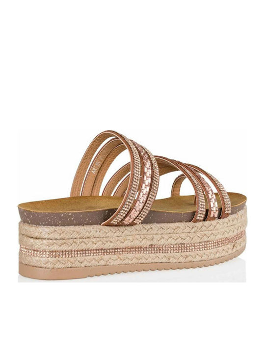 Envie Shoes Women's Flat Sandals Flatforms in Beige Color V21-07708-26