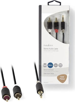 Nedis 3.5mm male - RCA male Cable Black 1m (CABW22200AT10)