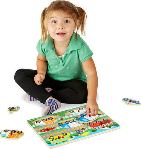 Wooden Kids Peg Puzzle Vehicles Peg for 2+ years+ Years 8pcs Melissa & Doug