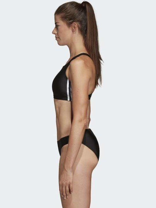3 Stripes Αθλητικό Set Bikini Μπουστάκι Μαύρο
