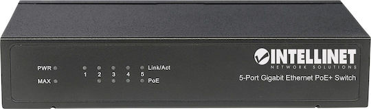 Intellinet Unmanaged L2 PoE+ Switch με 5 Θύρες Gigabit (1Gbps) Ethernet