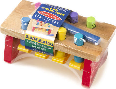 Melissa & Doug Hammer Toy Deluxe Pounding Bench made of Wood for 24++ Months