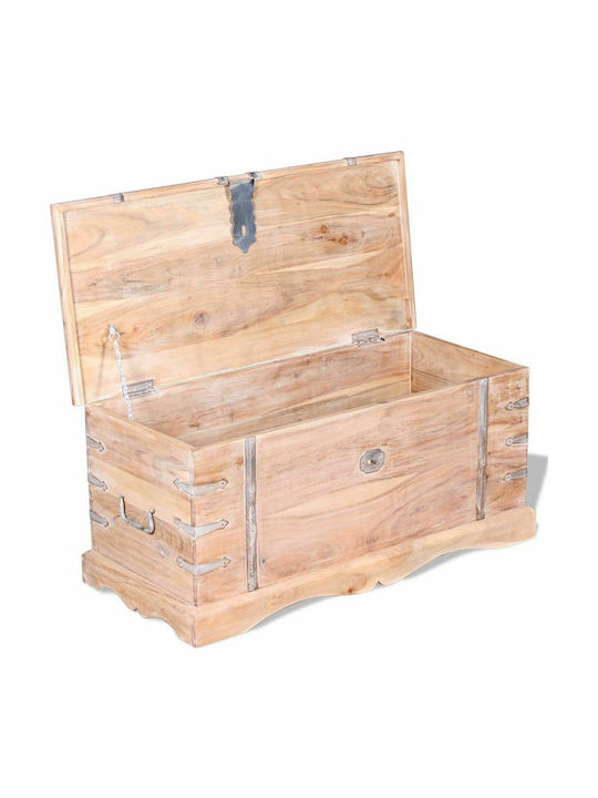 vidaXL Декоративна куфар Дърво Бежов 90x40x40бр