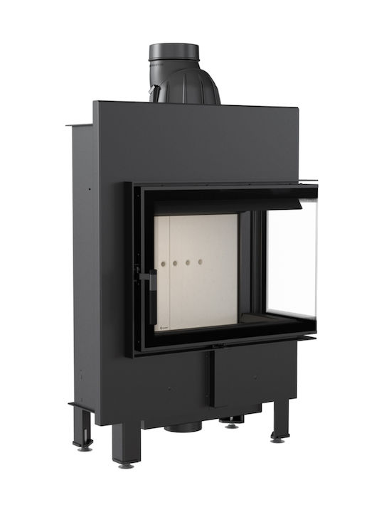 Kratki Lucy 12 Slim P BS Wood Fireplace Insert with Right Corner Window 8kW
