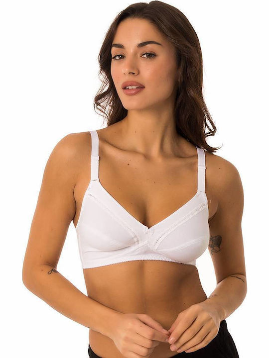 Cotton Classic Stretch Bra without Padding without Underwire White
