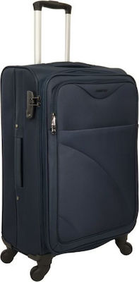 Forecast 8317 4 Ρόδες Cabin Travel Suitcase Fabric Blue with 4 Wheels Height 55cm.
