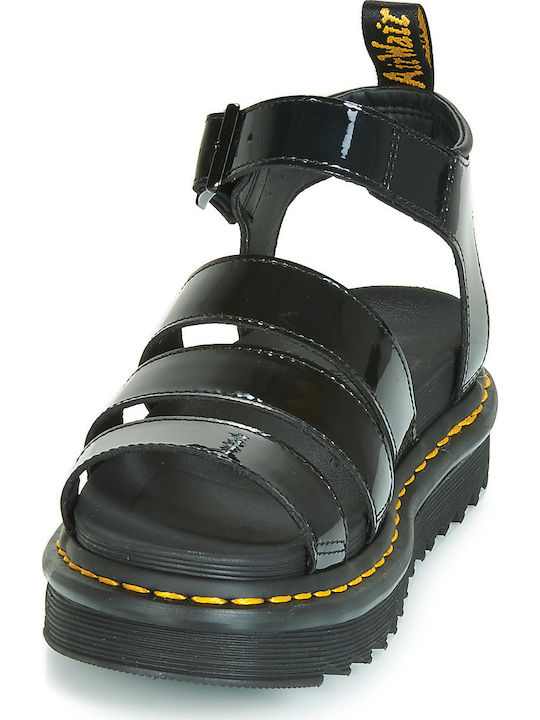 Blaire Δερμάτινα Γυναικεία Σανδάλια Flatforms Μαύρα