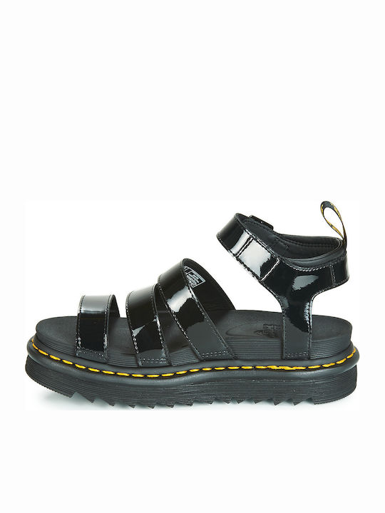 Blaire Δερμάτινα Γυναικεία Σανδάλια Flatforms Μαύρα