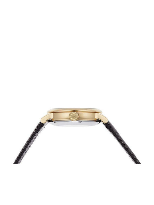 Orient Elegant Classic Ανδρικό Ρολόι 38.7mm Αυτόματο με Καφέ Δερμάτινο Λουράκι